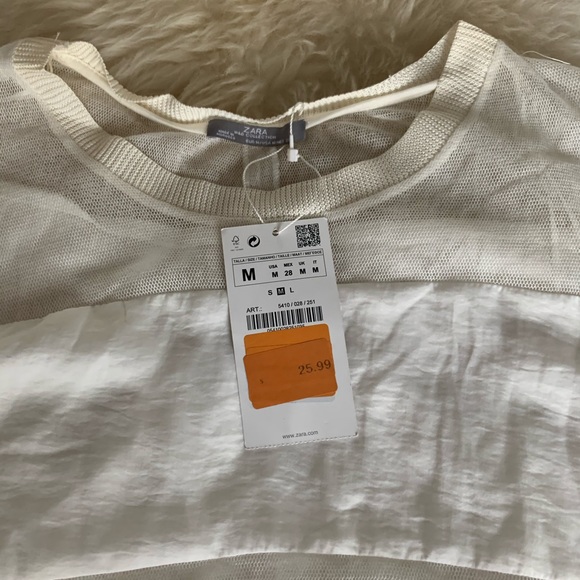 Cream Gauzy Breezy Top w/Sheer Elements - Picture 2 of 2